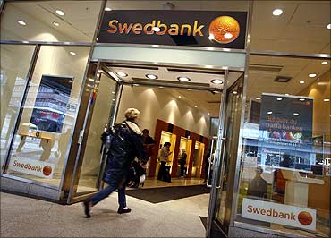 SwedBank office in downtown Stockholm.