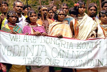 Protests against land acquisition.
