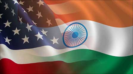 Indo-US flags.