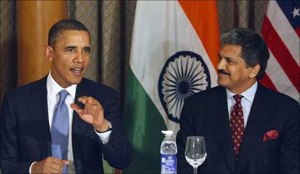 Barack Obama and Anand Mahindra.