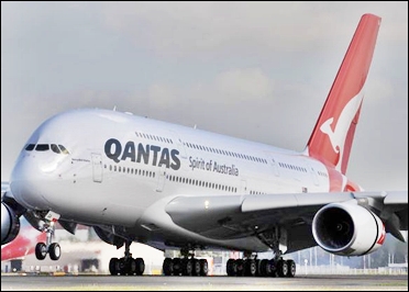 A Qantas aircraft.