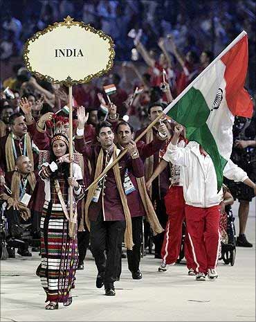 Indian delegation at the Delhi Commonwealth Games.