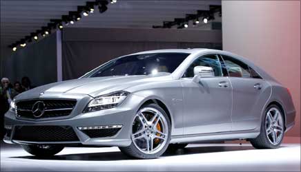 The new Mercedes Benz CLS63 AMG is unveiled.