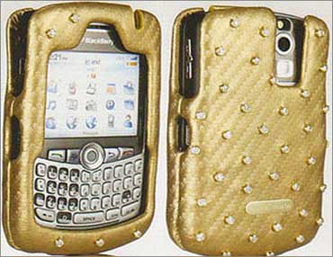 BlackBerry in a diamond case.