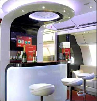 Bar in a Kingfisher international flight.