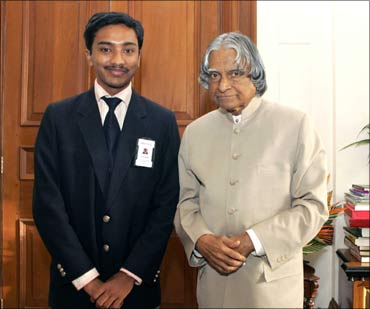 Suhas Gopinath with former President APJ Abdul Kalam.