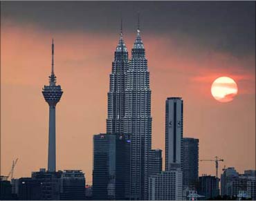 The skyline of Kuala Lumpur.