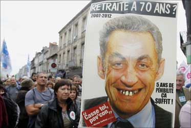 France says 'get lost' to Sarkozy's pension plan