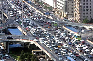 Traffic jams in China.