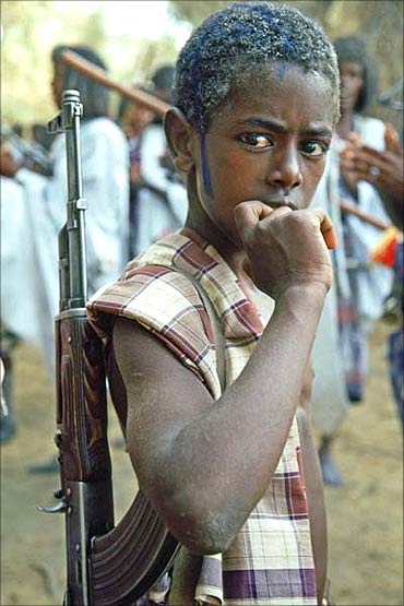 A young soldier in Sudan.