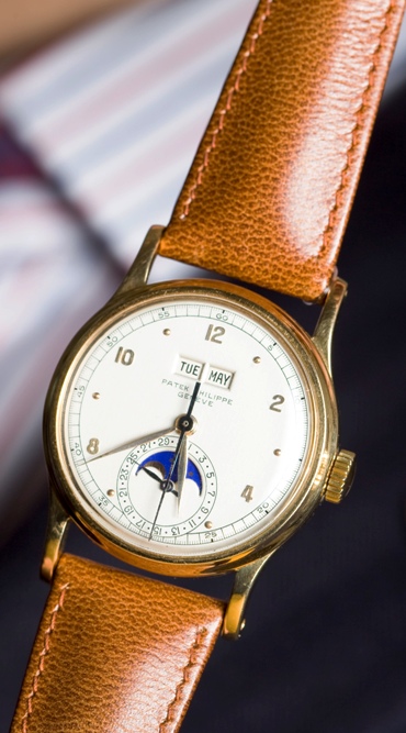 A wristwatch for auction preview at Christie's in Geneva. The image is for representative purpose only.