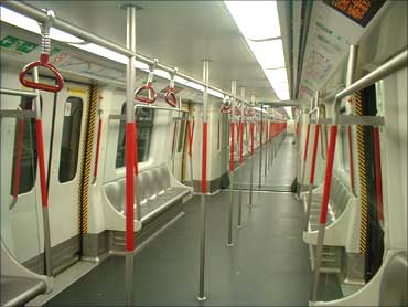 A compartment of Hong Kong's MTR.