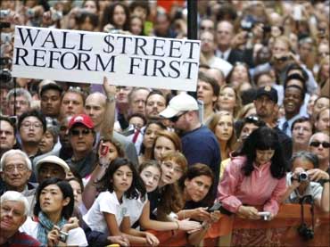 People protesting during President Barack Obama's visit to New York.