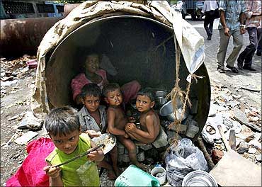 Children in a slum.