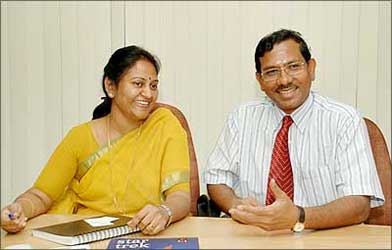 K Pandia Rajan with his wife Hemalatha, at their office in Chennai.
