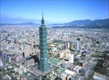 Skyline of Taipei, Taiwan.