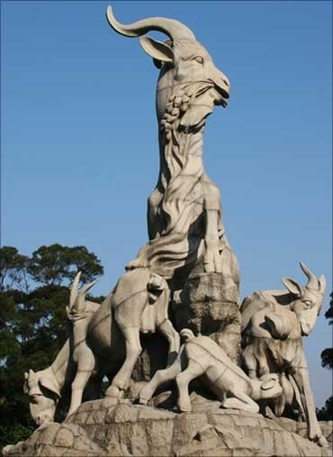 The goat statue, a symbol of Guangzhou City, China.
