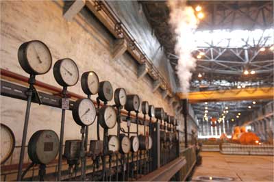 Barometers are pictured at the Pha Lai Thermal Power Plant.