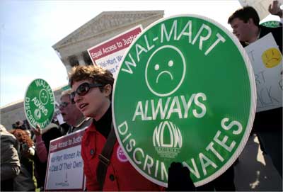 Protesters against Wal-Mart.