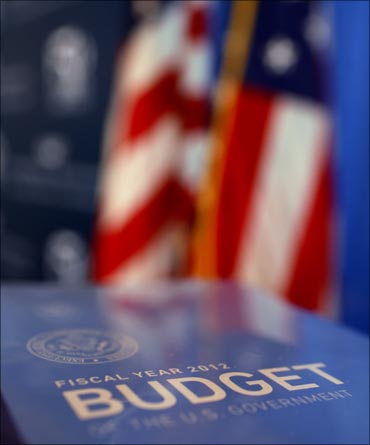 President Obama's FY2012 budget proposal sits on a table.