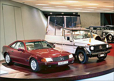 Cars on display at the museum.