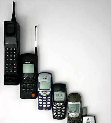 An evolution of mobile phones.