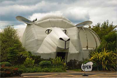 The sheep building, Tirau, Waikato, New Zealand.