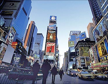 Times Square is the most visited site.