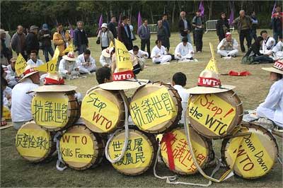 Protestors at a WTO meet.
