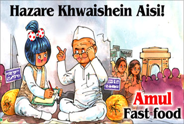 Anna Hazare in Amul ad.