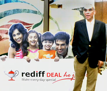 Rediff.com Chairman and CEO Mr Ajit Balakrishnan during the launch of Rediff Deal Ho jaye!