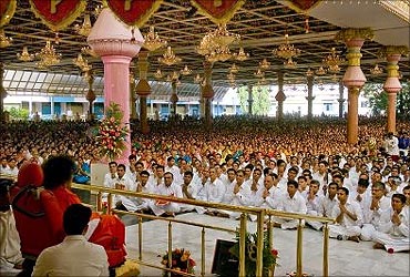 Foreigners say they came to listen to Sai Baba.