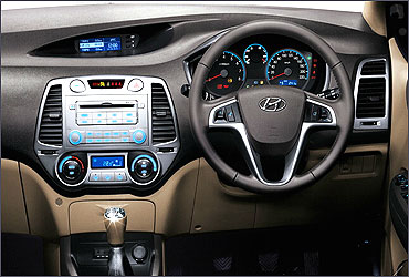 Interior view of Hyundai i20.