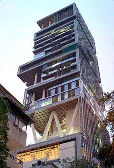 Antilla is a 27-storey skyscraper in Mumbai.