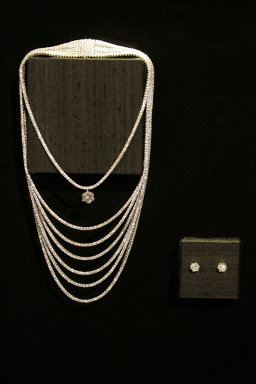 A Montblanc Eclat diamond necklace on display in Beverly Hills.