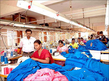 Inside a textile factory in Tiruppur in good times.