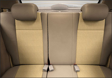 Tata Indica Vista rear seats.