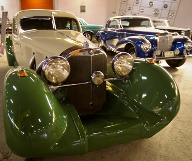 A Mercedes-Benz 500K built in the mid-1930s is seen at the Museum of Historical Cars in Tehran.