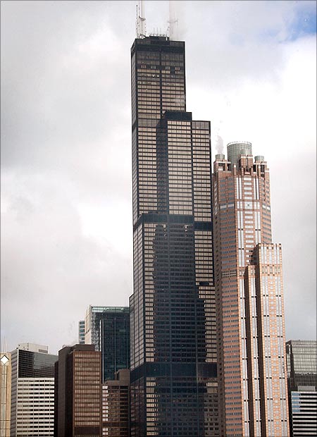 The Sear's Tower rises above the skyline in Chicago, Illinois.