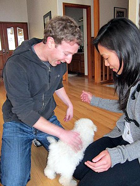 Mark Zuckerberg with his pet.