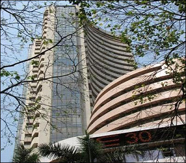 The Bombay Stock Exchange building in Mumbai.