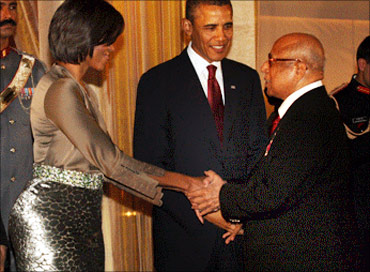 Capt Nair with US President Barack Obama and US First Lady, Michelle Obama
