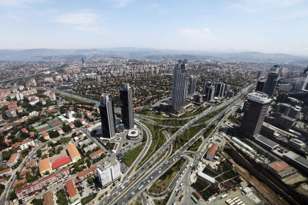 A view of Levent financial district in Istanbul.