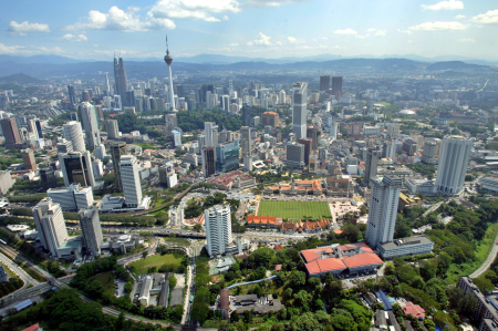 An aerial view of Malaysia's capital Kuala Lumpur.
