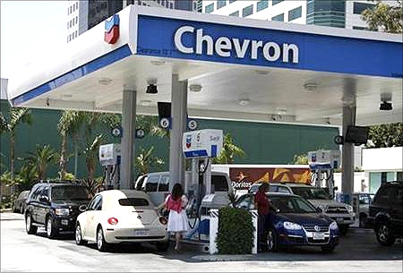 Chevron's petrol pump.