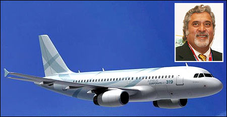 Airbus ACJ 319. (Inset) Vijay Mallya.