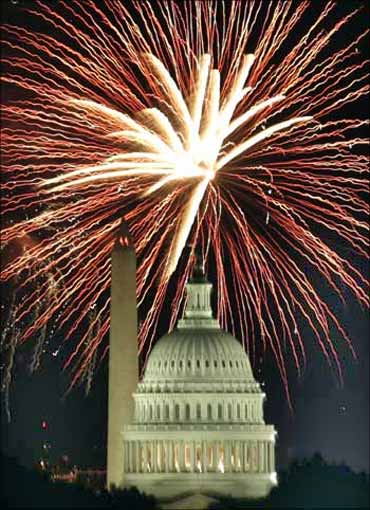 Fireworks at the Capitol in Washington.