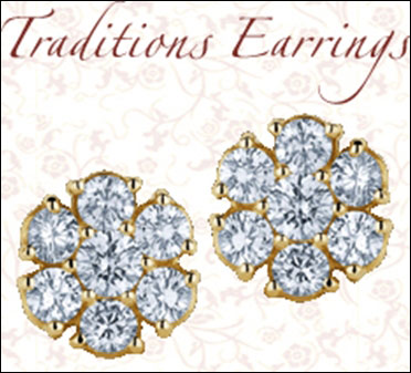 Diamond earrings on offer.
