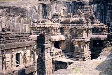 Kailash Temple in the Ellora Caves in Aurangabad.