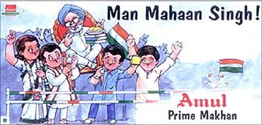 Prime Minister Manmohan Singh in an amul advertisment.